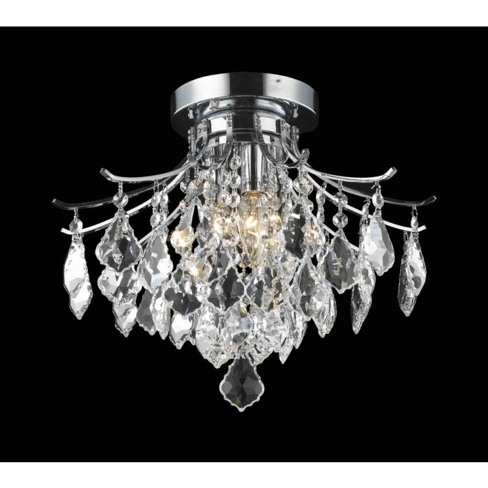 Amelia 3-Light Flush Mount in Chrome