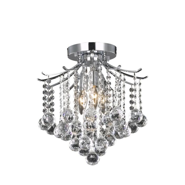 Amelia 3-Light Flush Mount in Chrome