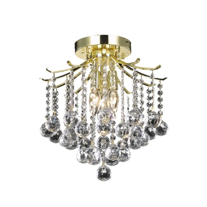 Amelia 3-Light Flush Mount in Gold