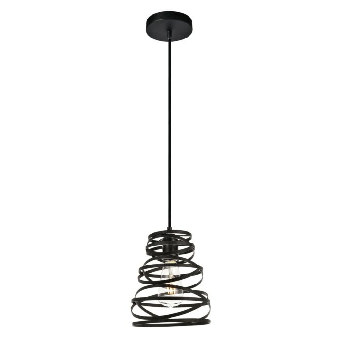 Sybil 1-Light Pendant in Matte Black
