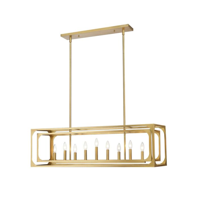 Nine Light Linear Chandelier