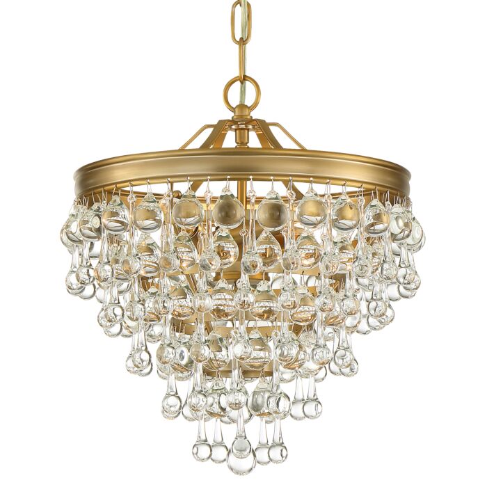 Crystorama Calypso 6 Light 15 Inch Mini Chandelier in Vibrant Gold