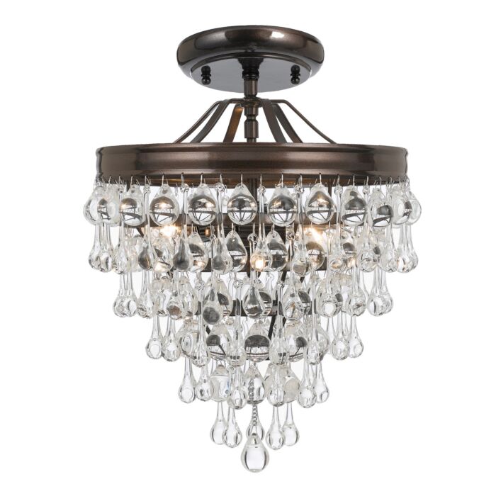 Crystorama Calypso 3 Light 12 Inch Ceiling Light in Vibrant Bronze