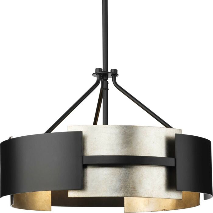 Lowery 3-Light Semi-Flush Mount in Matte Black