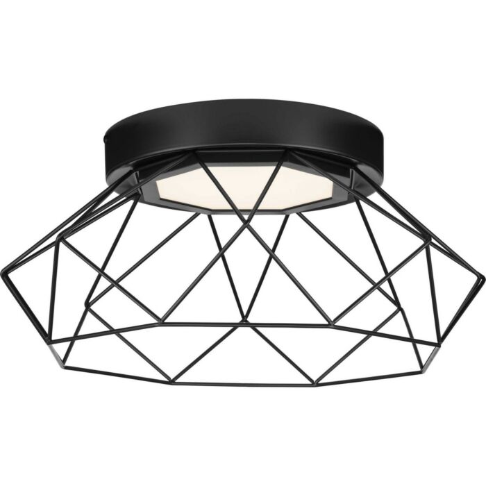 Geodesic LED 3-Light LED Flush Mount in Matte Black