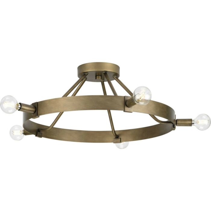 Breckenridge 5-Light Semi-Flush Mount in Aged Bronze