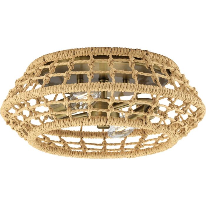 Laila 2-Light Flush Mount in Vintage Brass