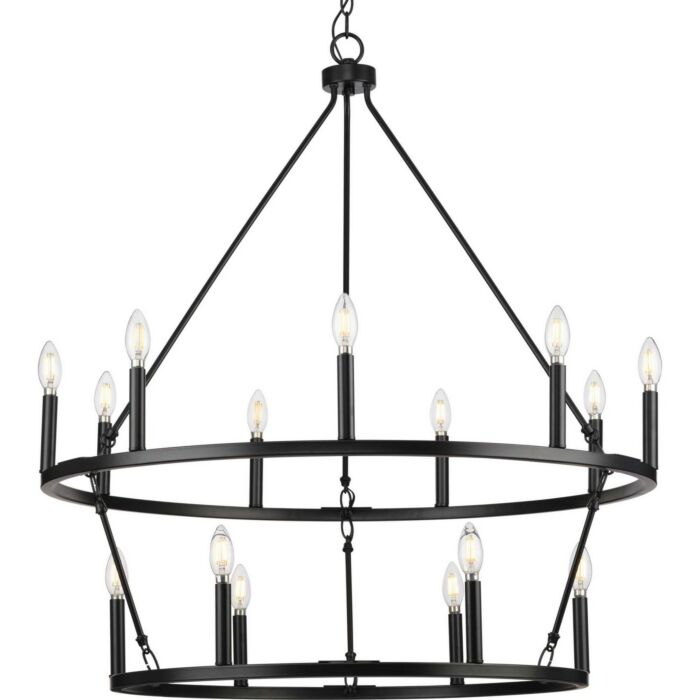Gilliam 15-Light Chandelier in Matte Black