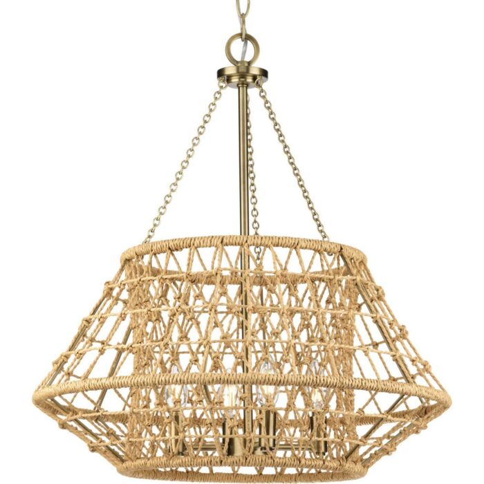 Laila 4-Light Chandelier in Vintage Brass