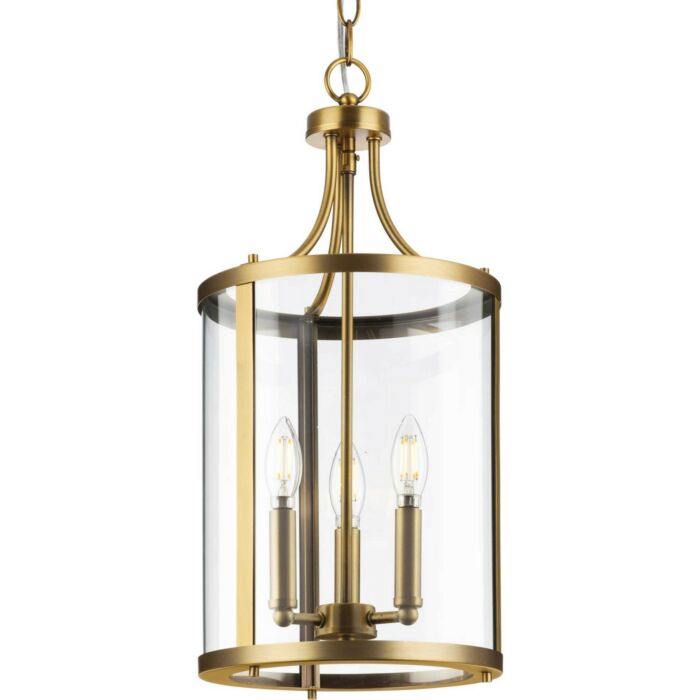 Gilliam 3-Light Hall & Foyer Light in Vintage Brass