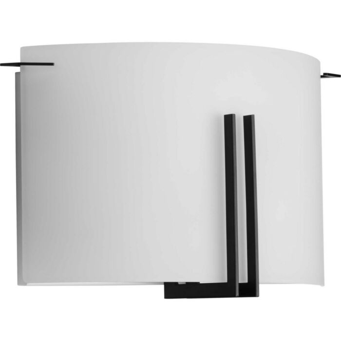 Modern Glass Sconce 2-Light Wall Sconce in Matte Black