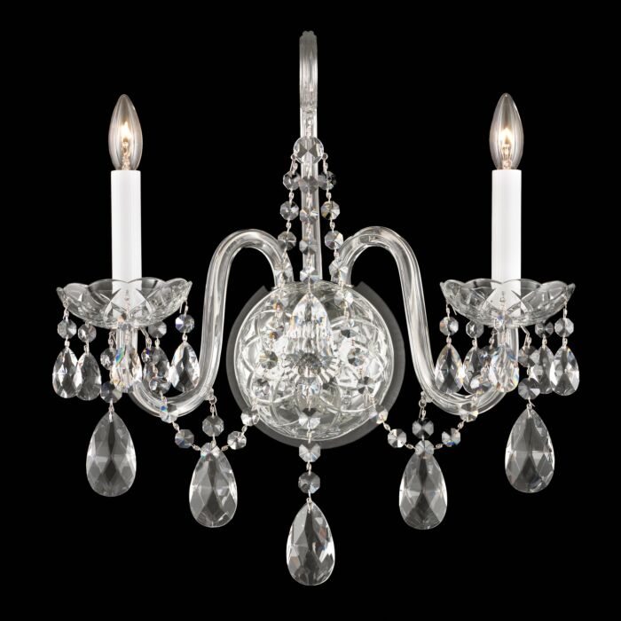 Schonbek Arlington 2 Light Wall Sconce in Silver with Clear Heritage Crystals