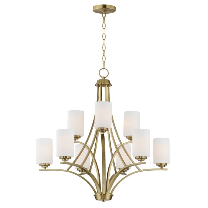 Deven 9-Light Chandelier in Satin Brass