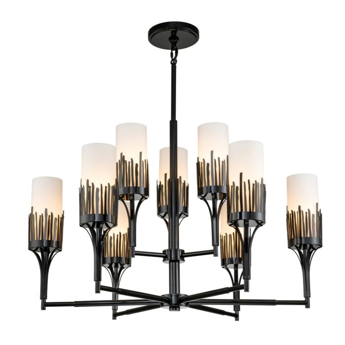 Sawgrass 9-Light Chandelier in Matte Black