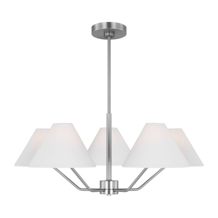 Burke 5-Light Chandelier in Brushed Steel by Drew & Jonathan