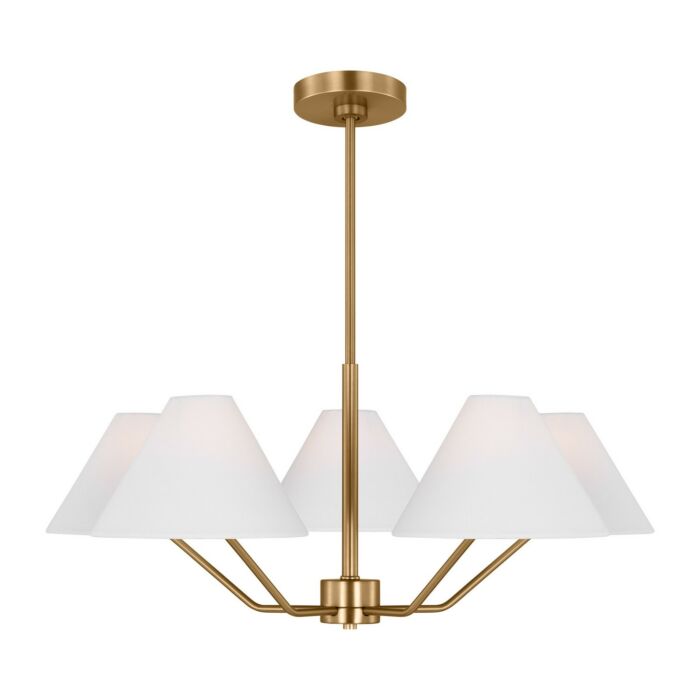 Burke 5-Light Chandelier in Satin Brass by Drew & Jonathan