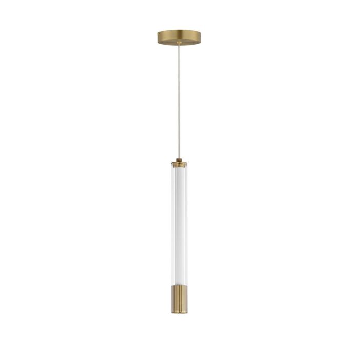 Cortex 1-Light LED Pendant in Natural Aged Brass