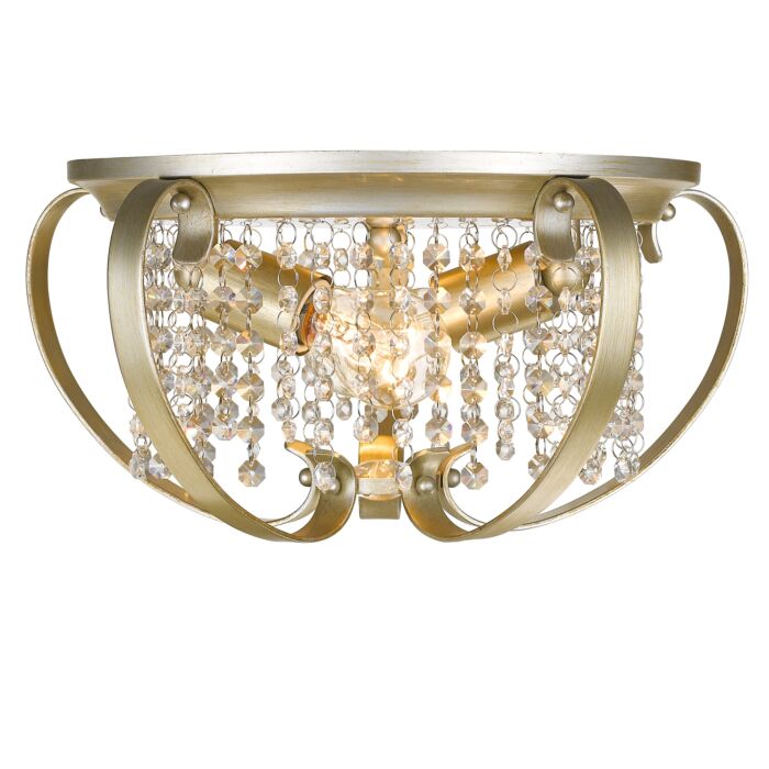 Golden Ella 2 Light 15 Inch Ceiling Light in White Gold