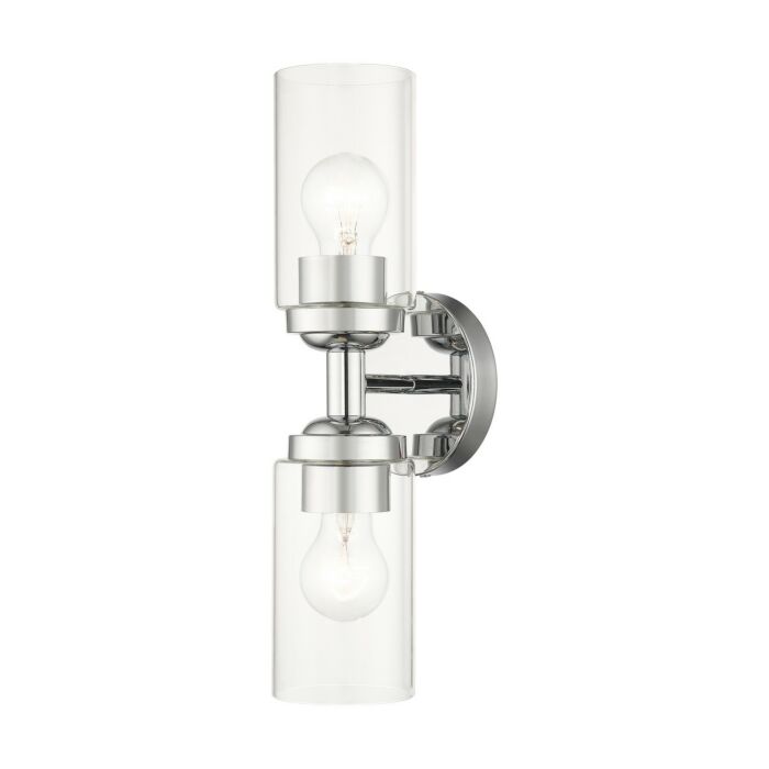 Whittier 2-Light Bathroom Vanity Sconce in Polished Chrome