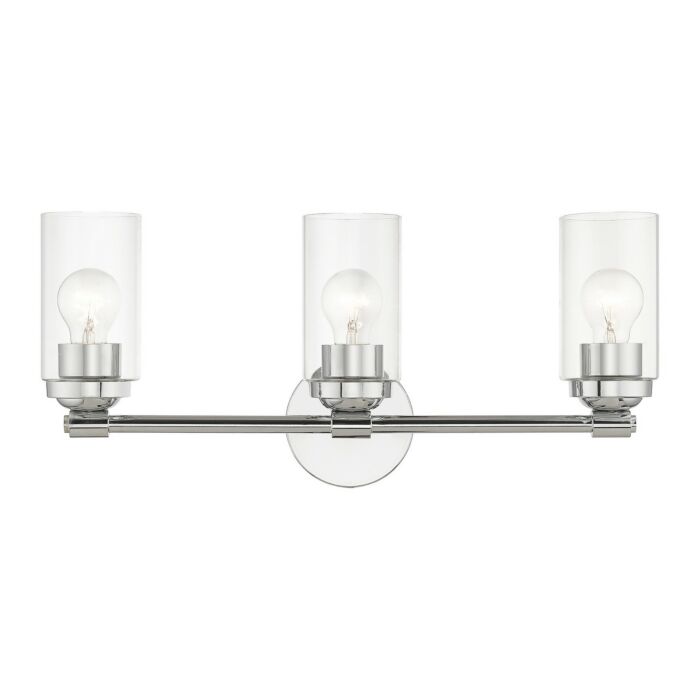 Whittier 3-Light Bathroom Vanity Sconce in Polished Chrome