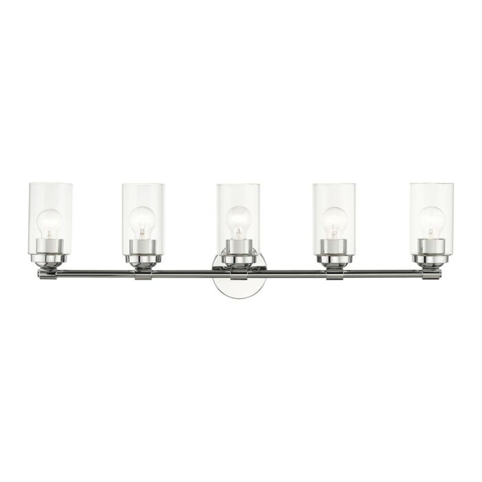 Whittier 5-Light Bathroom Vanity Sconce in Polished Chrome