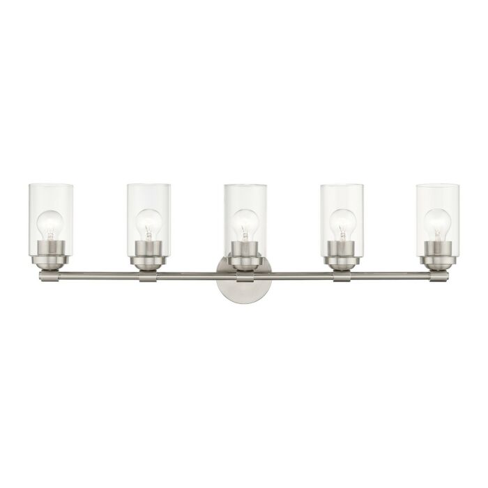 Whittier 5-Light Bathroom Vanity Sconce in Brushed Nickel