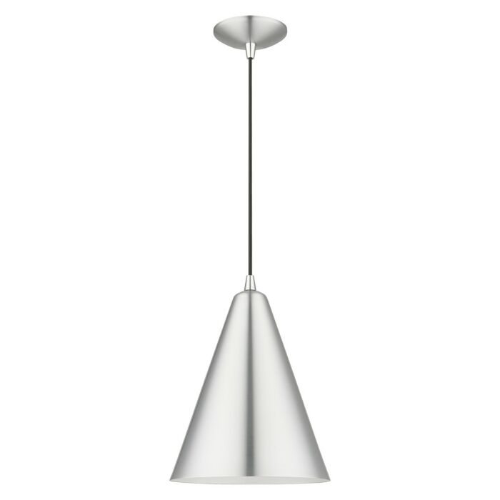Dulce 1-Light Pendant in Brushed Aluminum with Polished Chrome