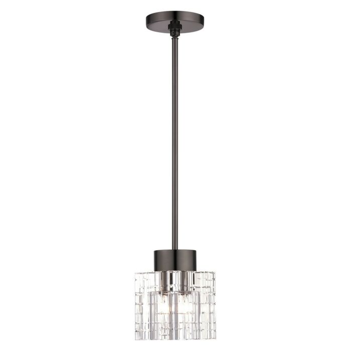 Rotterdam 1-Light Semi-Flush Mount in Black Chrome
