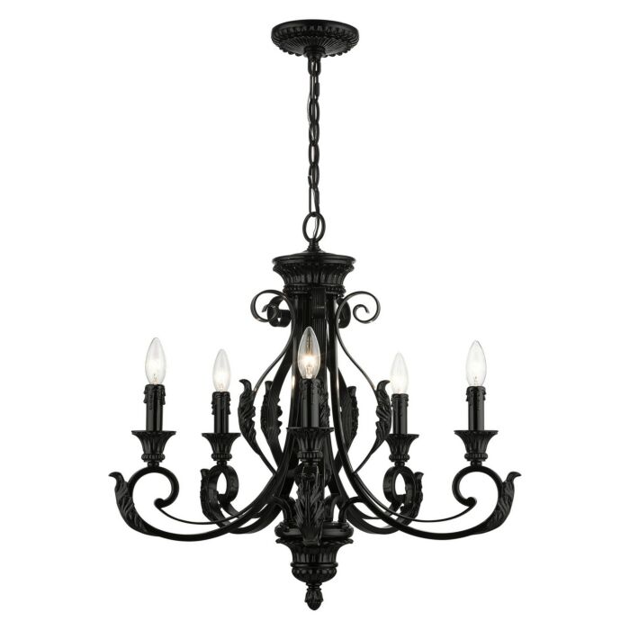 Valencia 5-Light Chandelier in Shiny Black