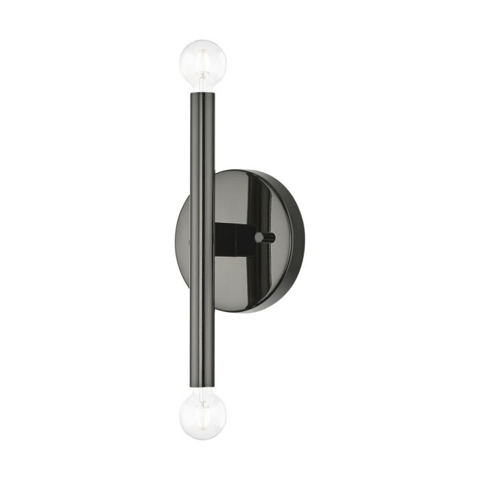 Copenhagen 2-Light Wall Sconce in Black Chrome