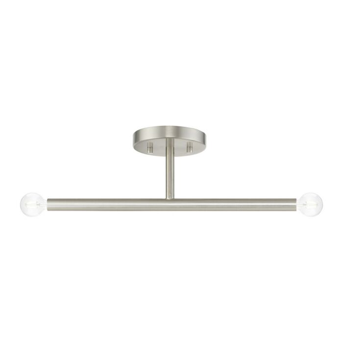Copenhagen 2-Light Semi-Flush Mount in Brushed Nickel