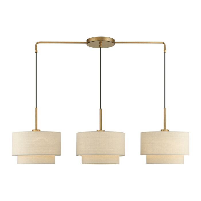 Bellingham 3-Light Linear Chandelier in Antique Gold Leaf