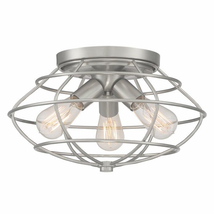 Jax 3-Light Flushmount in Brushed Nickel