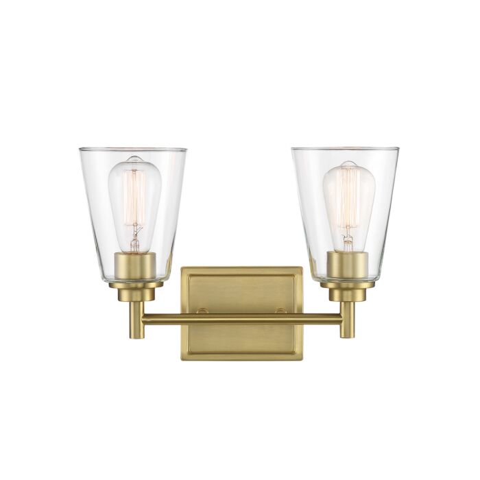 Westin 2-Light Bathroom Vanity Light in Brushed Gold