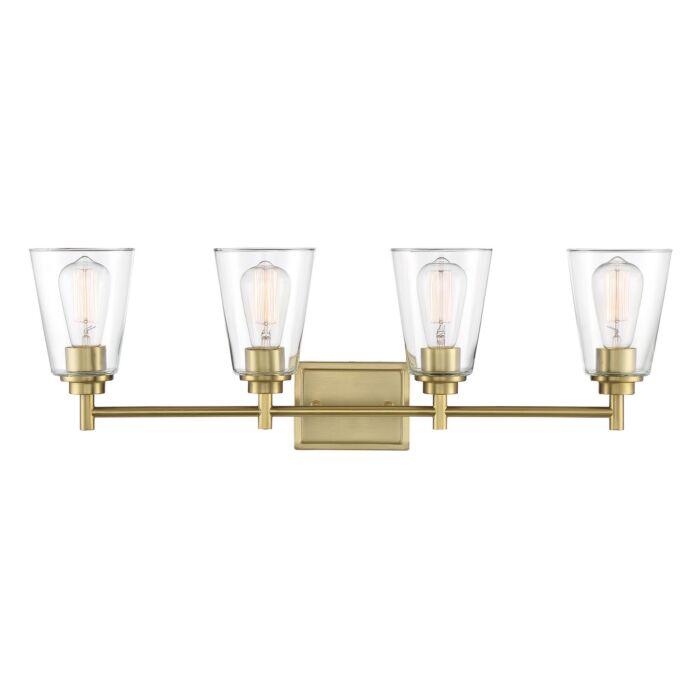Westin 4-Light Bathroom Vanity Light in Brushed Gold