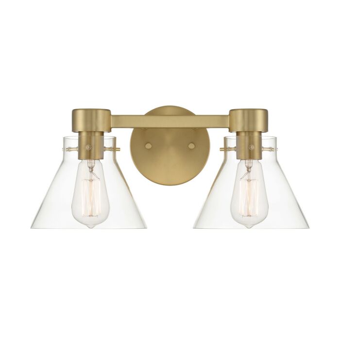 Willow Creek (existing DF extension) 2-Light Bathroom Vanity Light in Brushed Gold