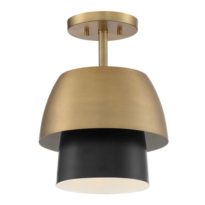 Moonshadow 1-Light Semi-Flushmount in Old Satin Brass