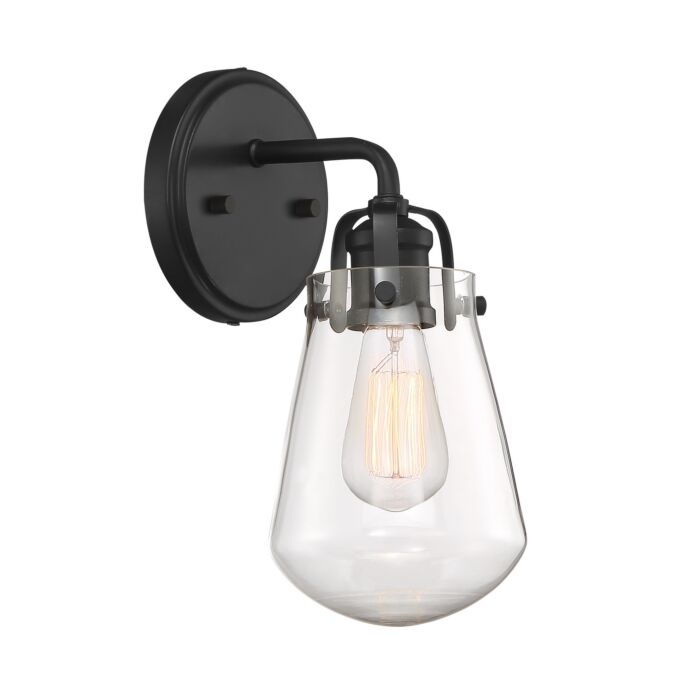 Elliott 1-Light Wall Sconce in Matte Black