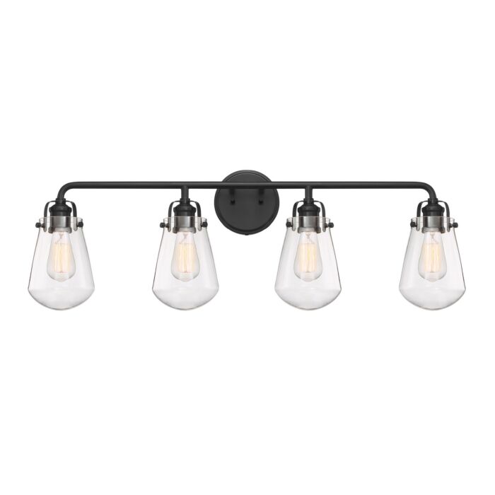 Elliott 4-Light Bathroom Vanity Light Bar Vanity in Matte Black