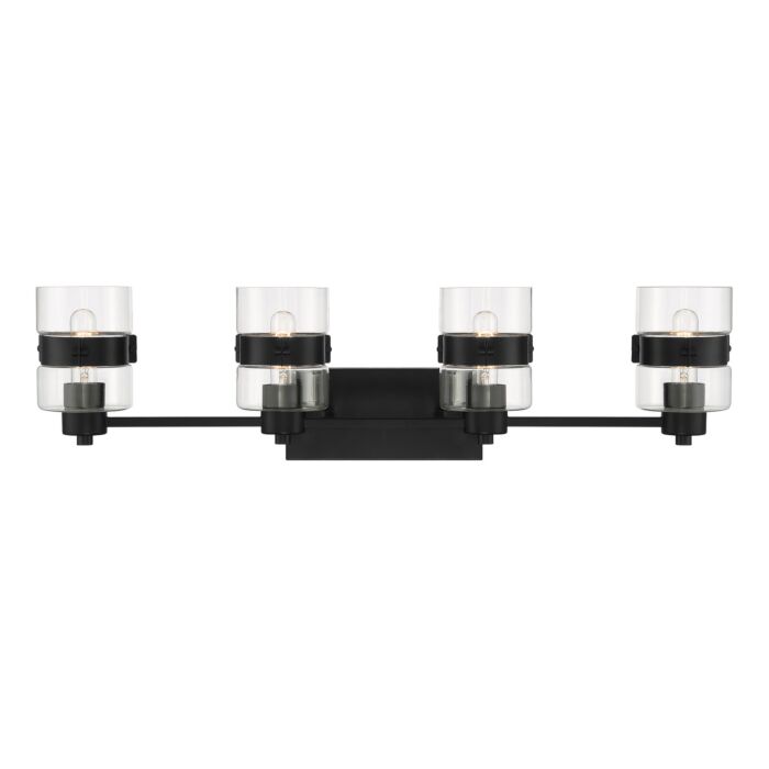 Midnight LA 4-Light Bathroom Vanity Light in Matte Black