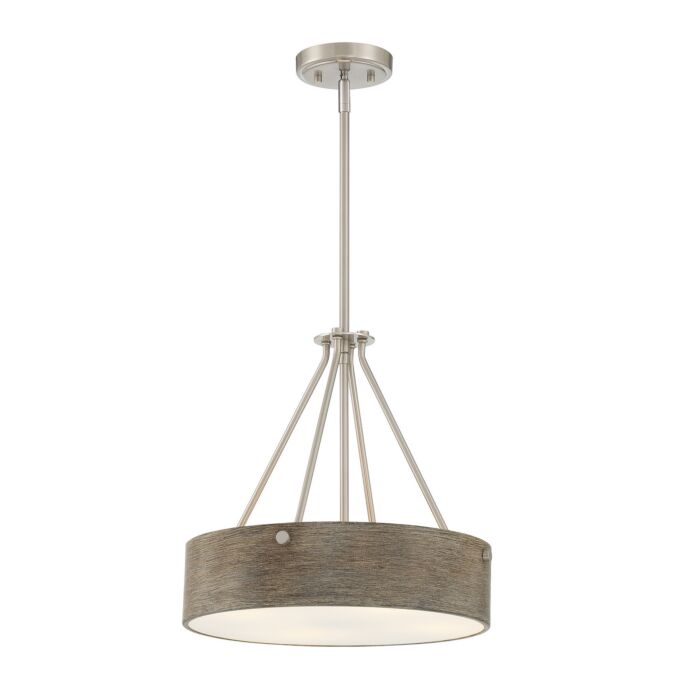 Erba 3-Light Pendant in Brushed Nickel