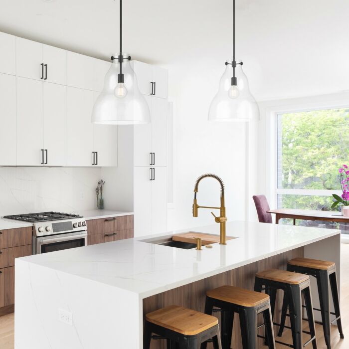 Lakeview 1-Light Pendant in Matte Black