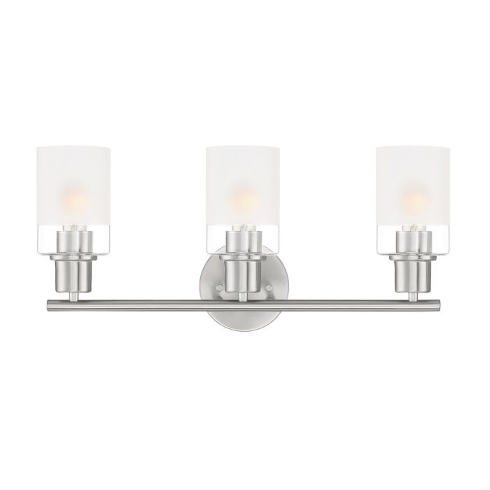Cedar Lane 3-Light Bathroom Vanity Light in Brushed Nickel