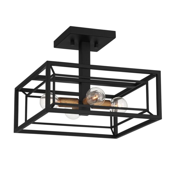 Within 4-Light Semi-Flush Mount in Matte Black