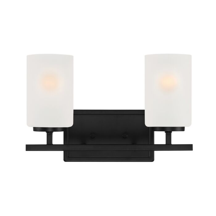Carmine 2-Light Bathroom Vanity Light in Matte Black