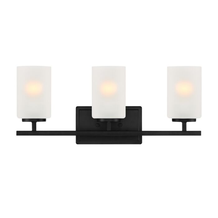 Carmine 3-Light Bathroom Vanity Light in Matte Black