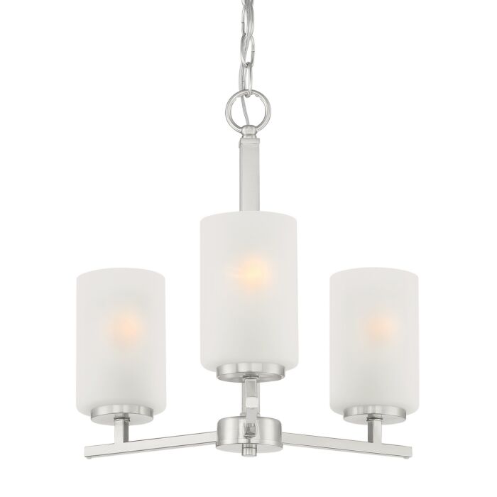 Carmine 3-Light Chandelier in Brushed Nickel
