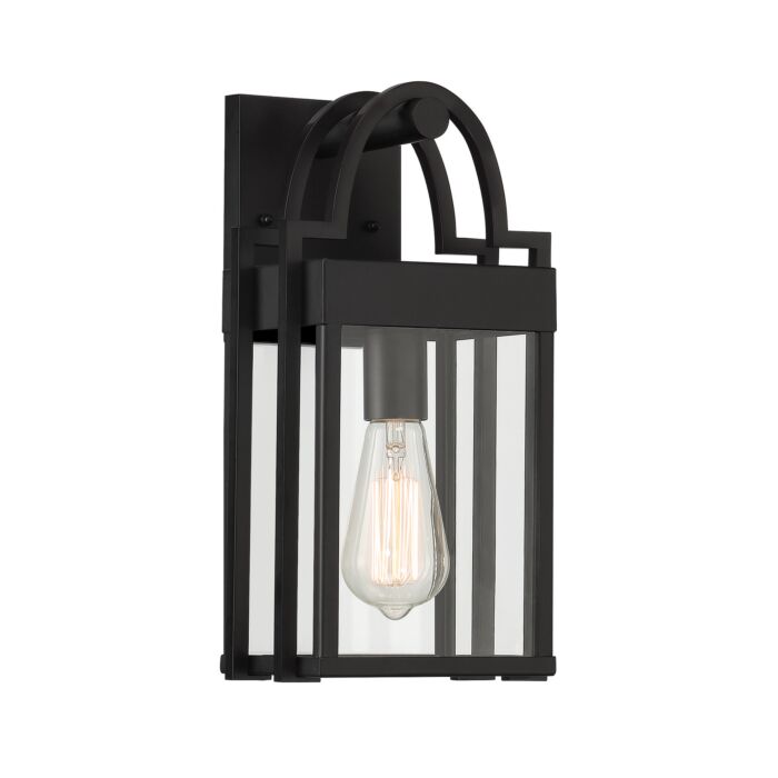 Monroe 1-Light Wall Lantern in Matte Black