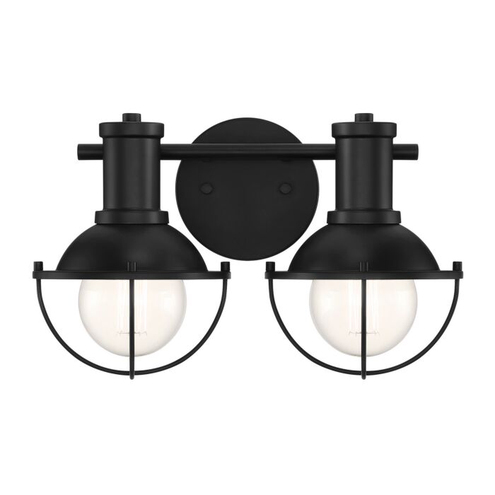 Dalton 2-Light Bathroom Vanity Light in Matte Black
