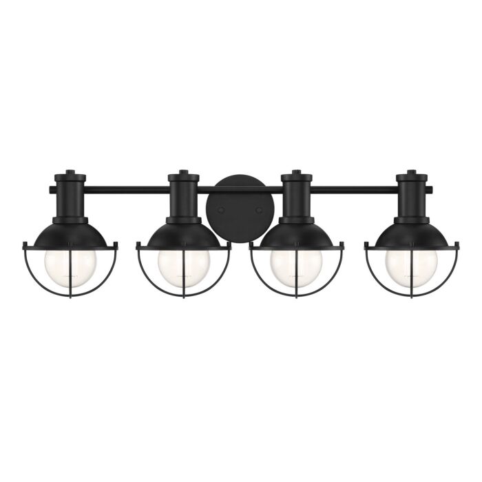 Dalton 4-Light Bathroom Vanity Light in Matte Black